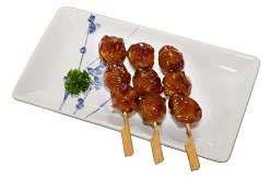 TSUKUNE - Skewered & Charcoal Grilled Chicken Meatballs with Sauce
